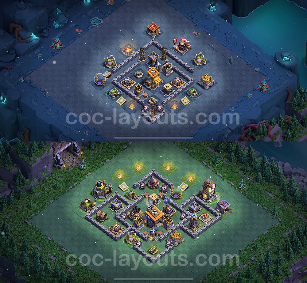 Best Builder Hall Level 8 Anti 2 Stars Base with Link - Copy Design 2024 - BH8 - #30