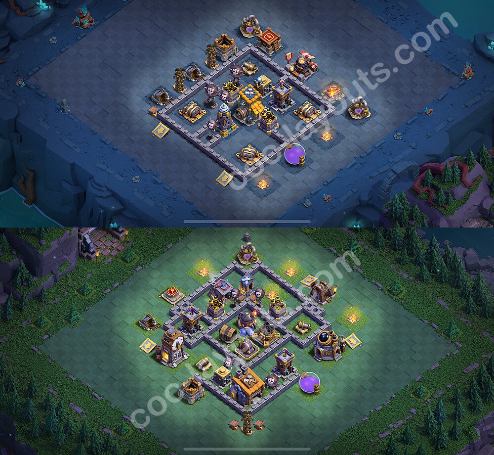 Layout da base Vila do Construtor CV8 com link 2026, #31