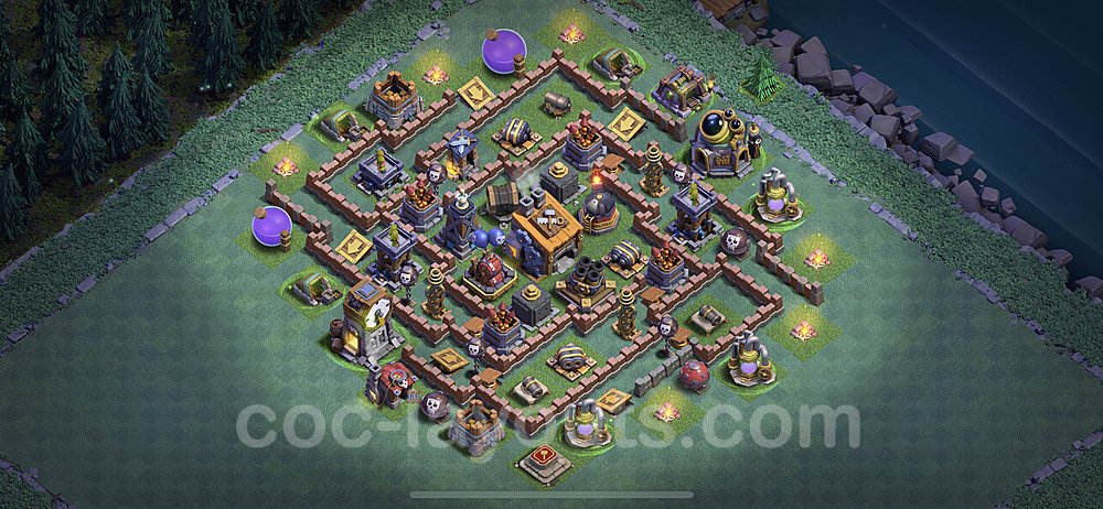 Best Builder Hall Level 8 Anti 2 Stars Base with Link - Copy Design - BH8 - #7