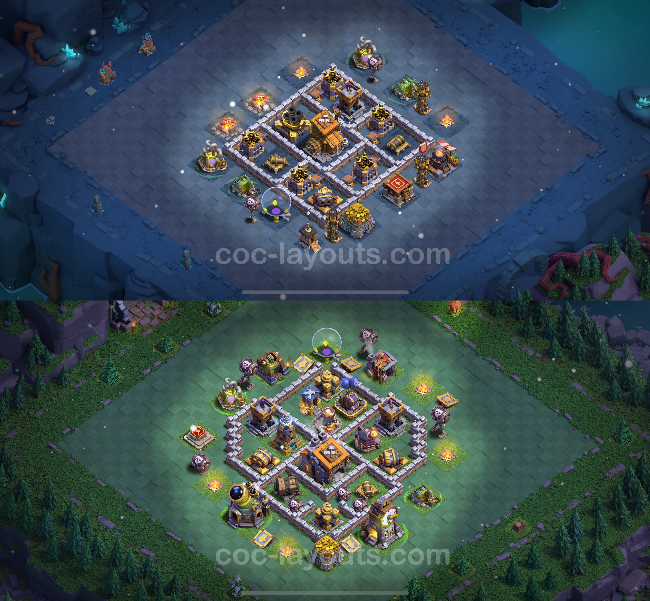 Top Builder Hall Level 9 Anti Everything Base With Link Clash Of   Bh9 Defence 53 