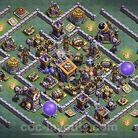 Unbeatable Builder Hall Level 9 Base with Link - Copy Design - BH9 - #10