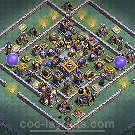 Best Builder Hall Level 9 Anti 2 Stars Base with Link - Copy Design - BH9 - #14
