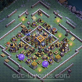 Unbeatable Builder Hall Level 9 Base with Link - Copy Design - BH9 - #16
