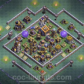 Best Builder Hall Level 9 Anti 3 Stars Base with Link - Copy Design - BH9 - #18