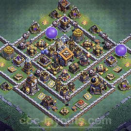 Best Builder Hall Level 9 Anti 3 Stars Base with Link - Copy Design - BH9 - #22