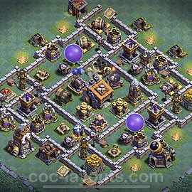Best Builder Hall Level 9 Anti 2 Stars Base with Link - Copy Design - BH9 - #23
