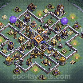 Best Builder Hall Level 9 Anti 2 Stars Base with Link - Copy Design - BH9 - #28