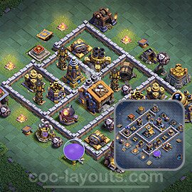Best Builder Hall Level 9 Max Levels Base with Link - Copy Design 2023 - BH9 - #40
