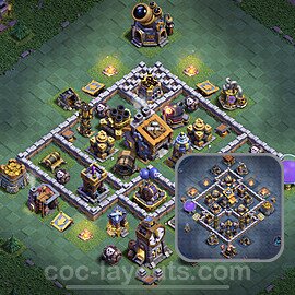 Best Builder Hall Level 9 Anti 2 Stars Base with Link - Copy Design 2021 - BH9 - #43