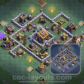 Best Builder Hall Level 9 Anti 3 Stars Base with Link - Copy Design 2022 - BH9 - #45