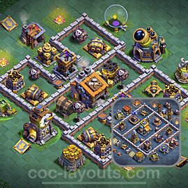 Best Builder Hall Level 9 Anti Everything Base with Link - Copy Design 2023 - BH9 - #46