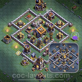 Best Builder Hall Level 9 Anti Everything Base with Link - Copy Design 2022 - BH9 - #47