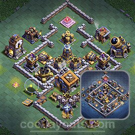 Best Builder Hall Level 9 Anti 2 Stars Base with Link - Copy Design 2023 - BH9 - #50
