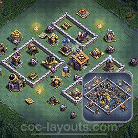 Best Builder Hall Level 9 Anti 3 Stars Base with Link - Copy Design 2023 - BH9 - #51