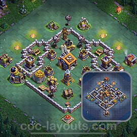 Best Builder Hall Level 9 Anti Everything Base with Link - Copy Design 2024 - BH9 - #52