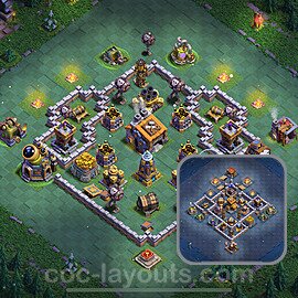 Gute Anti Alles Base Layout Meisterhütte Level 9 + Link - BH9 / MH9 Nachtdorf - COC Clash of Clans 2024 - #52