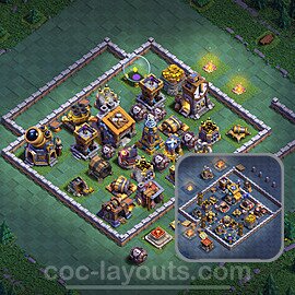 Best Builder Hall Level 9 Anti Everything Base with Link - Copy Design 2025 - BH9 - #54