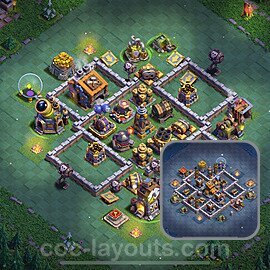 Best Builder Hall Level 9 Anti 3 Stars Base with Link - Copy Design 2024 - BH9 - #55