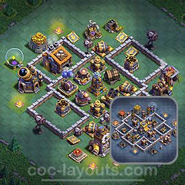 Best Builder Hall Level 9 Anti 3 Stars Base with Link - Copy Design 2025 - BH9 - #55