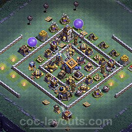 Best Builder Hall Level 9 Anti 3 Stars Base with Link - Copy Design - BH9 - #6