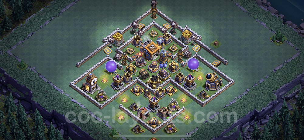 Best Builder Hall Level 9 Max Levels Base with Link - Copy Design - BH9 - #11