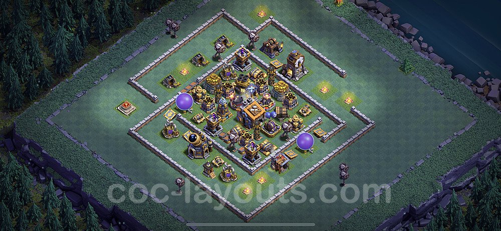 Best Builder Hall Level 9 Anti 3 Stars Base with Link - Copy Design - BH9 - #2