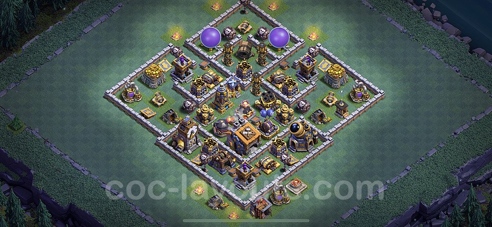 Best Builder Hall Level 9 Anti Everything Base with Link - Copy Design - BH9 - #25