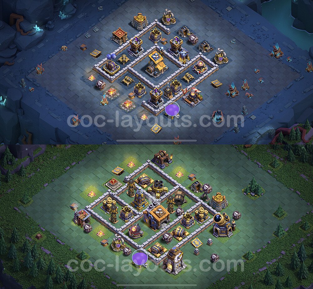 Best Builder Hall Level 9 Max Levels Base with Link - Copy Design - BH9 - #40