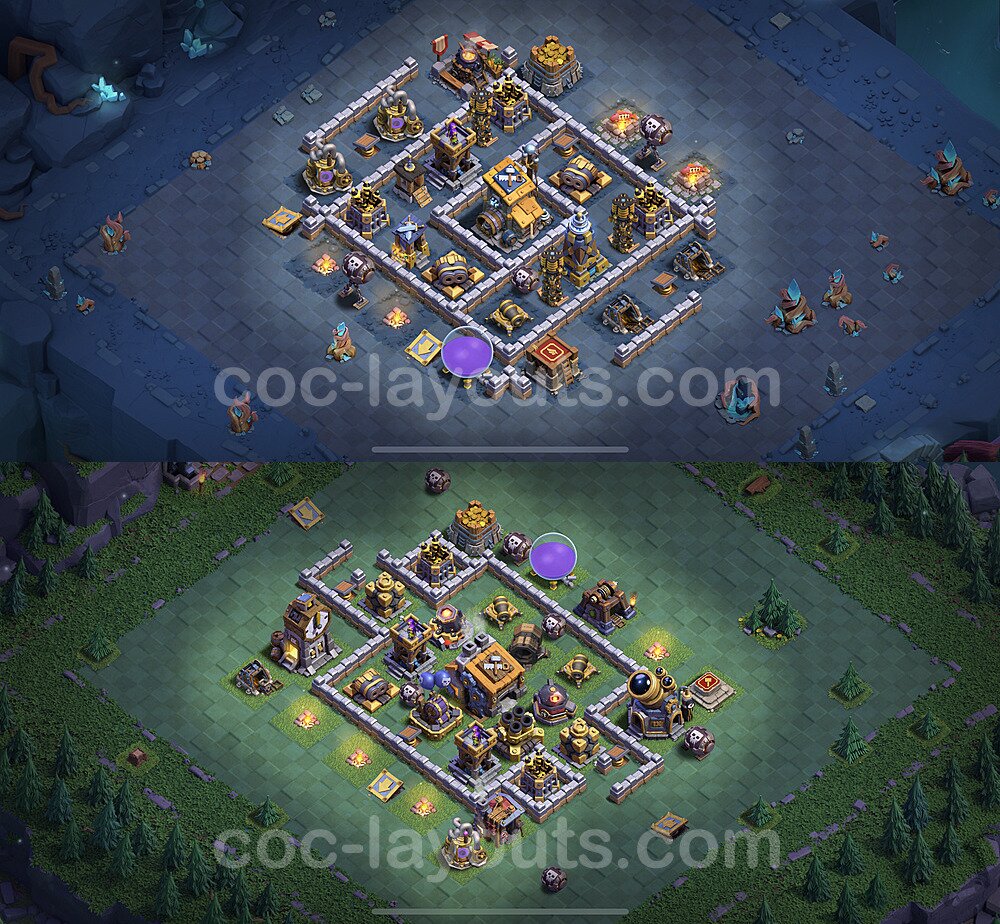 Best Builder Hall Level 9 Anti 3 Stars Base with Link - Copy Design 2021 - BH9 - #42