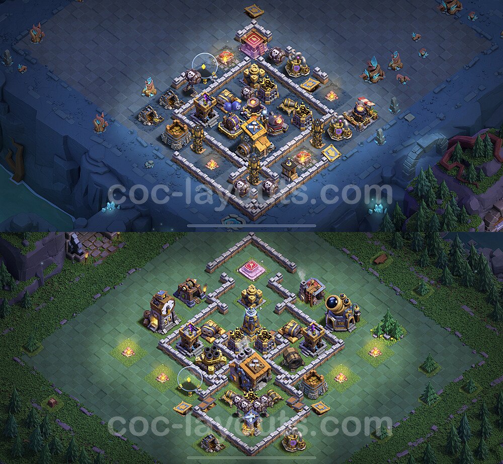 Best Builder Hall Level 9 Anti 2 Stars Base with Link - Copy Design 2023 - BH9 - #50