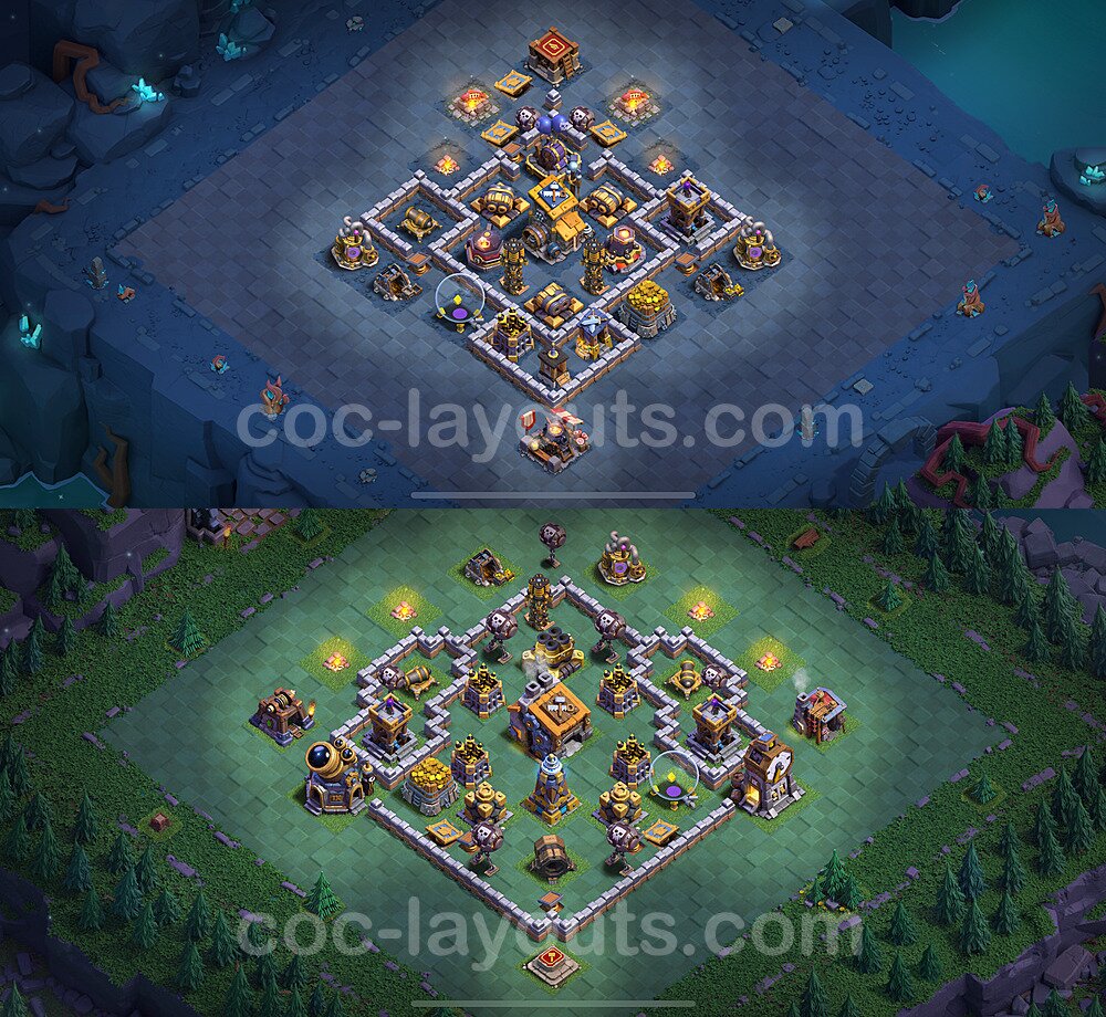 Best Builder Hall Level 9 Anti Everything Base with Link - Copy Design 2025 - BH9 - #52