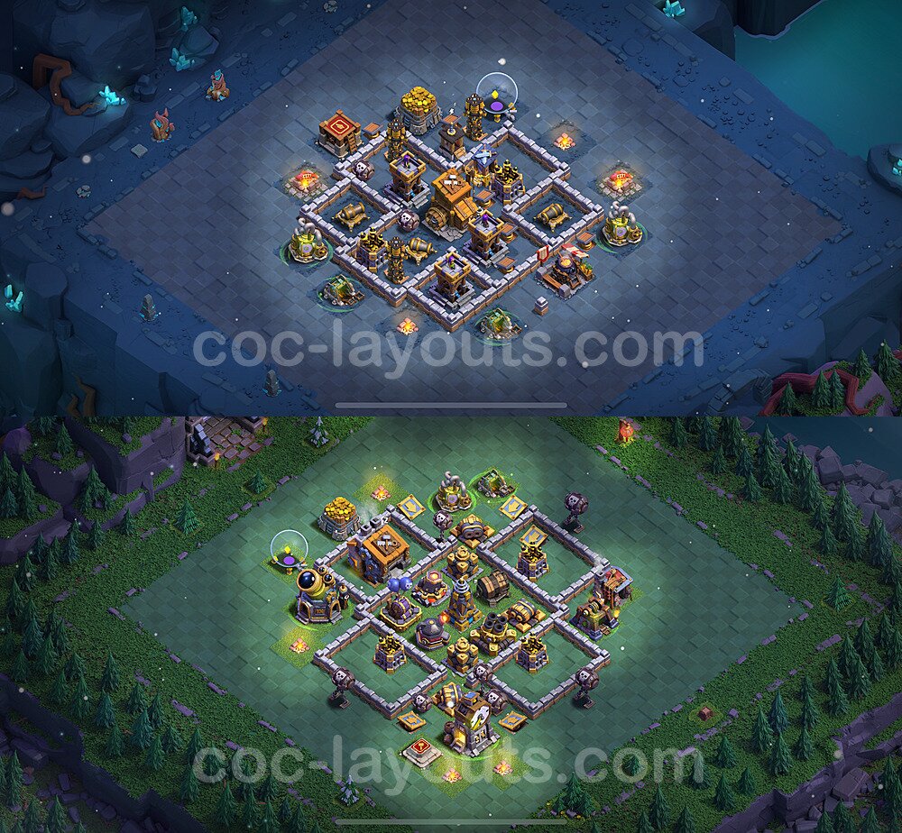 Best Builder Hall Level 9 Anti 3 Stars Base with Link - Copy Design 2023 - BH9 - #55