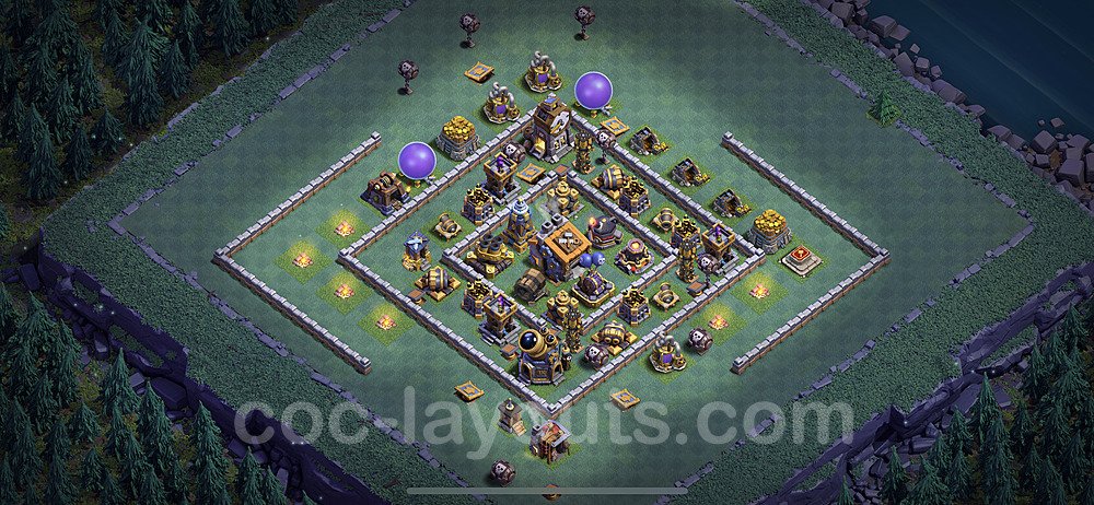 Best Builder Hall Level 9 Anti 3 Stars Base with Link - Copy Design - BH9 - #6