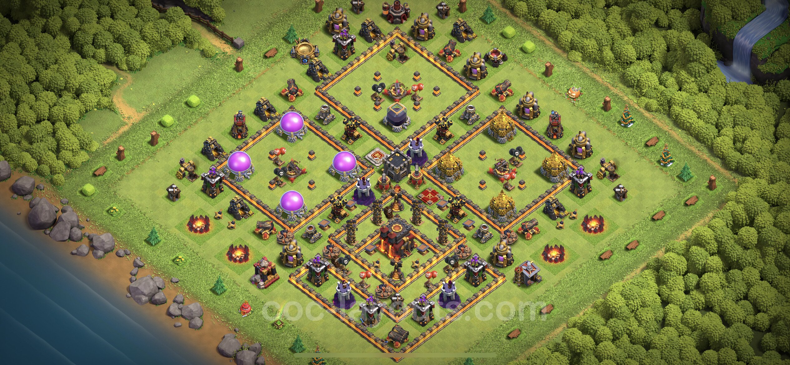 Best Base TH10 With Link Hybrid Anti Everything 2023 Town Hall Level   Th10 Defence 163 