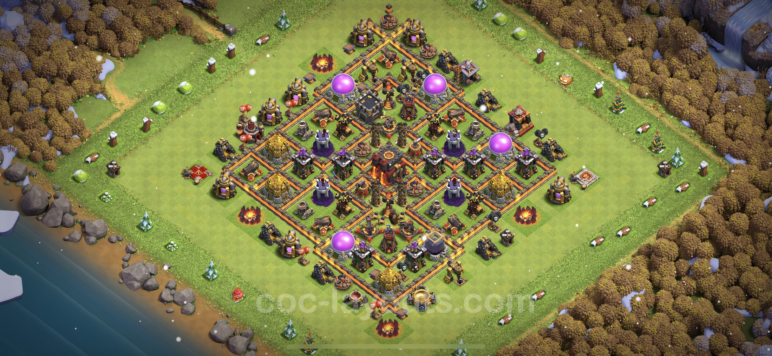Best Anti 3 Stars Base TH10 With Link Anti Air Dragon 2023 Town 