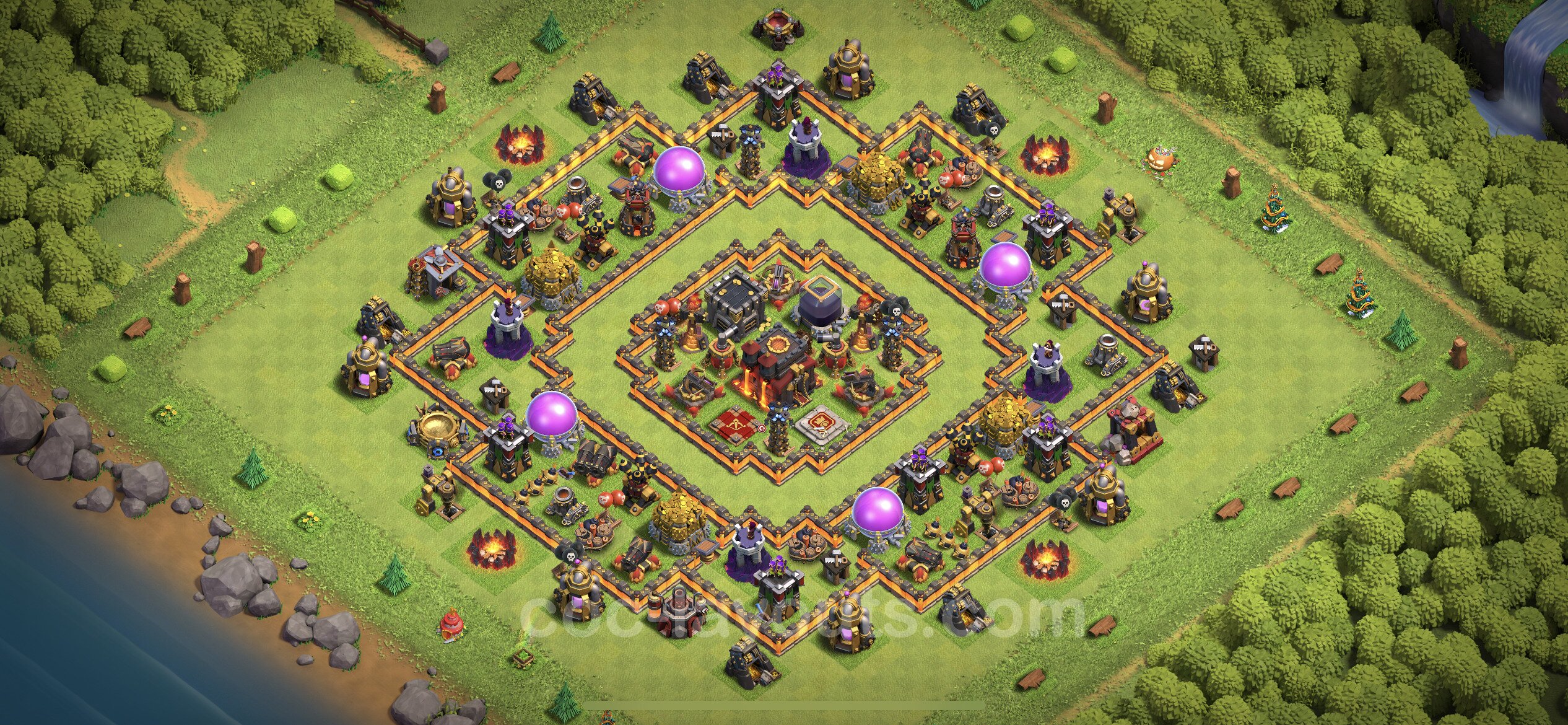 landing Frustration Rather Best Base TH10 with Link, Hybrid Anti GoWiWi / GoWiPe - Town Hall Level 10  Base Copy - (#74)