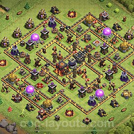 Anti Everything TH10 Base Plan with Link, Hybrid, Copy Town Hall 10 Design, #149