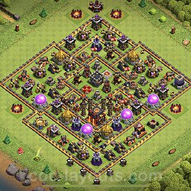 Anti Everything TH10 Base Plan with Link, Hybrid, Copy Town Hall 10 Design, #157
