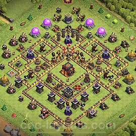 TH10 Anti 2 Stars Base Plan with Link, Anti Everything, Copy Town Hall 10 Base Design, #162