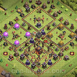Anti Everything TH10 Base Plan with Link, Hybrid, Copy Town Hall 10 Design, #163