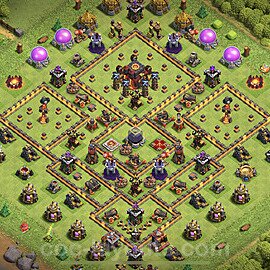 TH10 Anti 3 Stars Base Plan with Link, Anti Everything, Copy Town Hall 10 Base Design 2021, #165