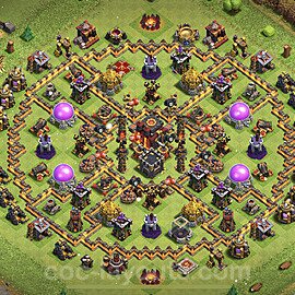 TH10 Trophy Base Plan with Link, Copy Town Hall 10 Base Design 2022, #170