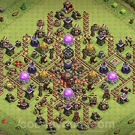 Anti Everything TH10 Base Plan with Link, Hybrid, Copy Town Hall 10 Design 2021, #171