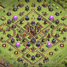 TH10 Anti 3 Stars Base Plan with Link, Anti Everything, Copy Town Hall 10 Base Design, #172