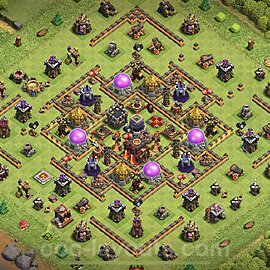 Gute Base für Verteidigung RH10 + Link, Anti Air / Dragon, Hybrid 2023 -  COC Rathaus 10 Kopieren Base - #180