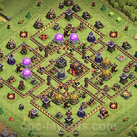 TH10 Anti 2 Stars Base Plan with Link, Legend League, Copy Town Hall 10 Base Design 2022, #181
