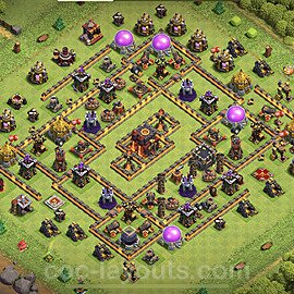 Anti Everything TH10 Base Plan with Link, Hybrid, Copy Town Hall 10 Design 2023, #186