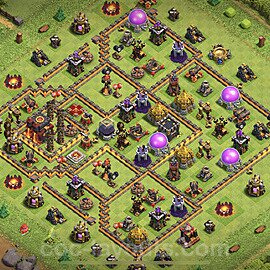 Anti Everything TH10 Base Plan with Link, Hybrid, Copy Town Hall 10 Design 2023, #194