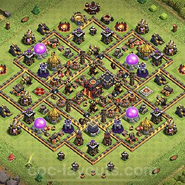 Anti Everything TH10 Base Plan with Link, Hybrid, Copy Town Hall 10 Design 2022, #195