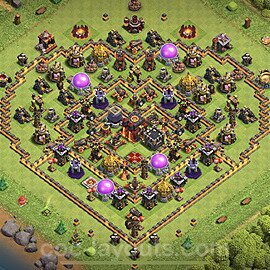 TH10 Trophy Base Plan with Link, Anti Everything, Copy Town Hall 10 Base Design 2023, #196